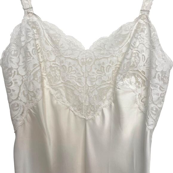 NWT Vintage 90s Wondermaid Bridal White Satin & Lace Full Slip Dress Size 34 - Picture 7 of 13